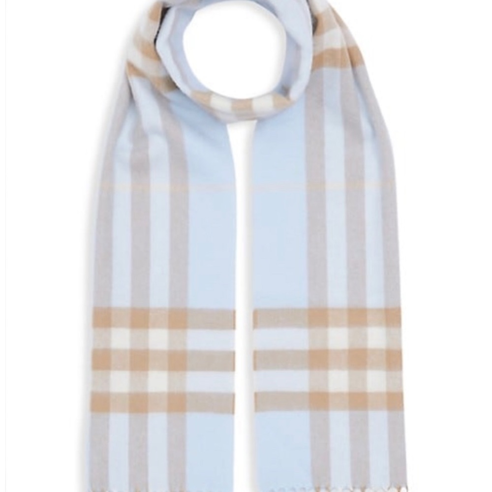 Burberry classic cashmere scarf baby blue
